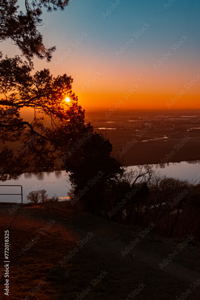 Sunset at Mount Bogenberg, Bogen, Danube, Bavaria, Germany