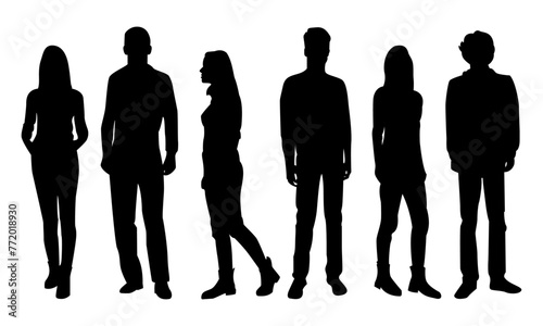Business people, set of vector silhouettes