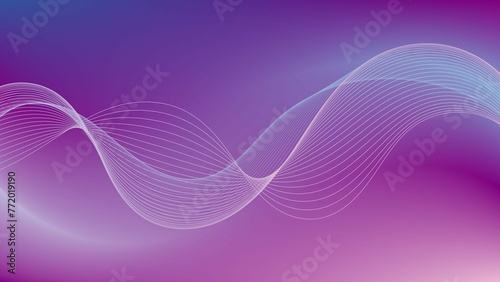 Abstract Purple Wave Vector Background with Blue Lines and Light Technology