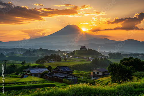 Breathtaking Sunset View in Aso-san Volcano: The Rustic Charm of Kyushu's Scenic Landscapes