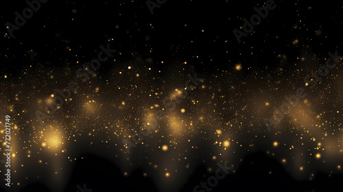 golden scattering lights on black background © ma