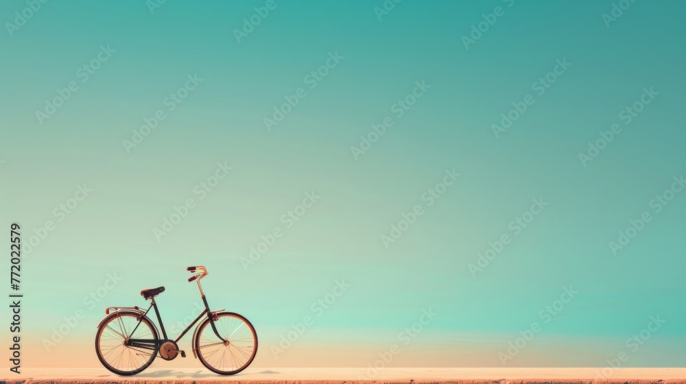 Fototapeta premium A bicycle stands alone