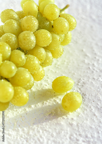 Close up of a bunch of white grapes