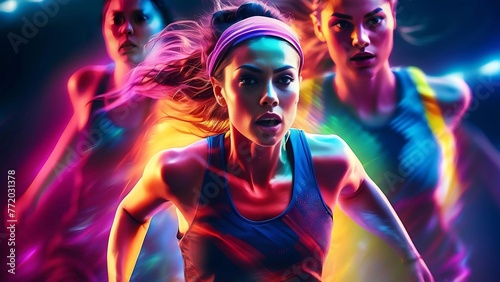 female track athlete running fast © July Wonkaa