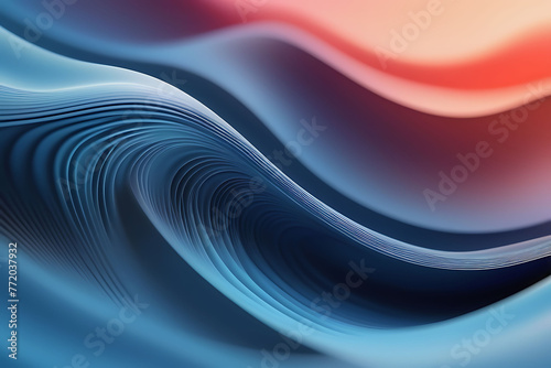 Orange And Grey Abstract Wavy Background, Smooth Curves in Abstract Background