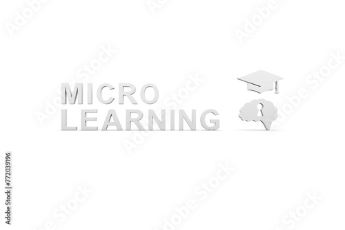 MICRO LEARNING concept white background 3d render illustration