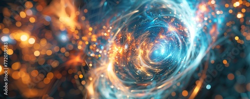 Quantum computing visualized as a cosmic event
