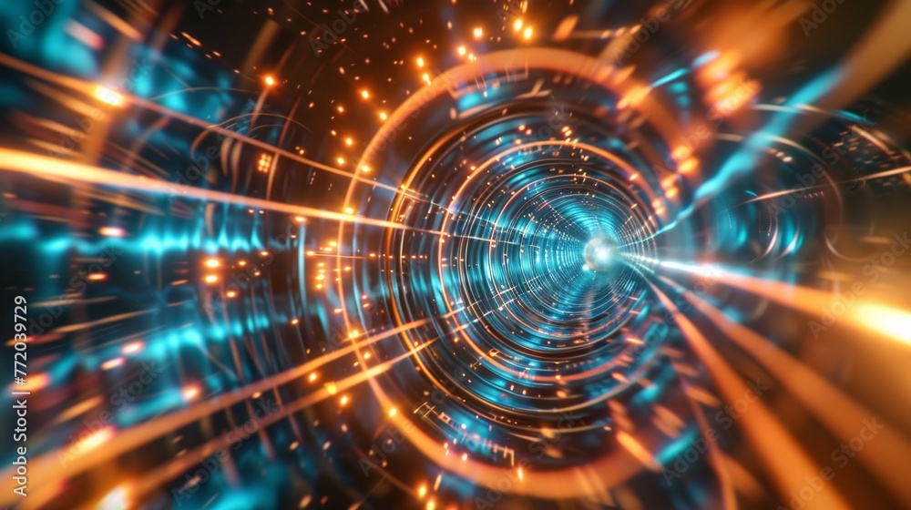Fototapeta premium Quantum computing visualized as the engine of the future