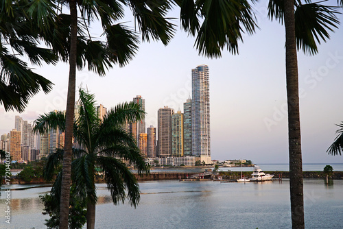 Cityscape from across the bay in Panama. Panama City Panama. © Mohamed
