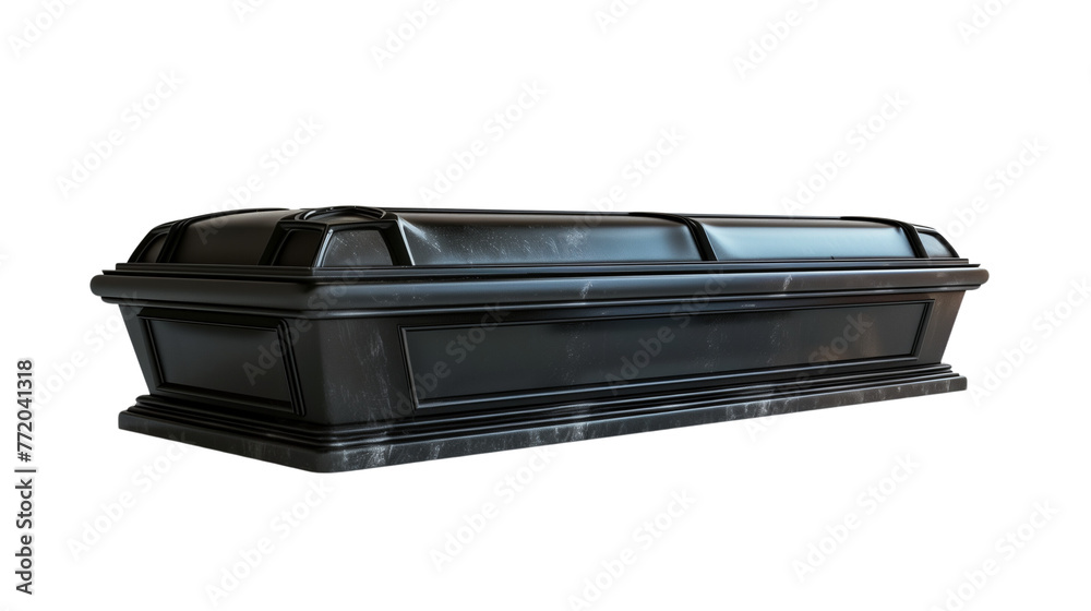 A black wooden coffin, isolated on a transparent background
A black wooden coffin, isolated on a transparent background