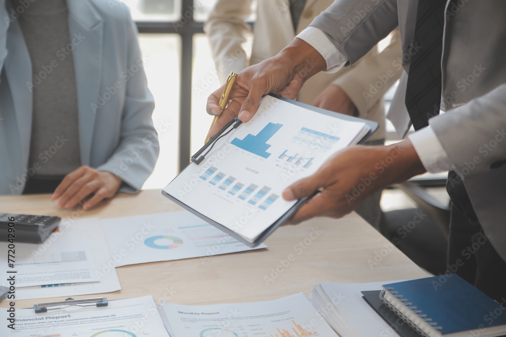 Finance manager meeting discussing company growth project success financial statistics, professional investor working start up project for strategy plan with document, laptop and digital tablet. Finance manager meeting discussing company growth project success financial statistics, professional investor working start up project for strategy plan with document, laptop and digital tablet.