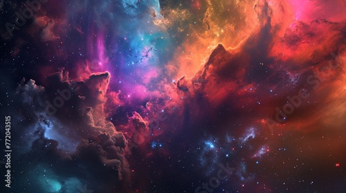 Magnificently vibrant galaxy featuring stunning rainbow colors