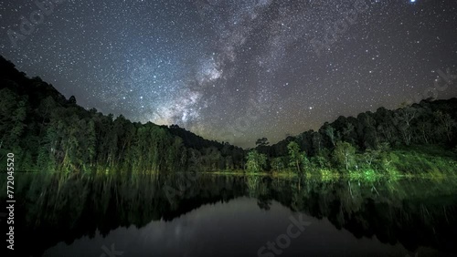Time Laps of milky way galaxy stars,Astro photography.	