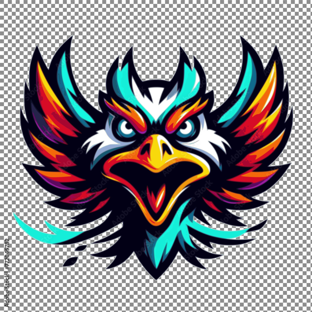 Naklejka premium vector style of eagle, menacing creature suitable for a logo with a tranasparent background