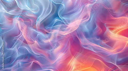 A digital tapestry of soft, flowing colors and gentle light pulses, creating a serene, hypnotic effect perfect for calming entertainment and mental health platforms