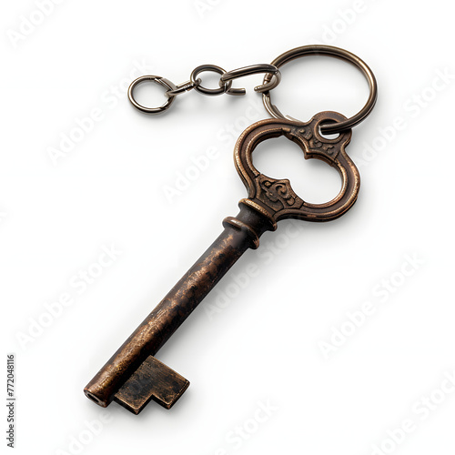 Keychain isolated on white background, studio photography, png 
