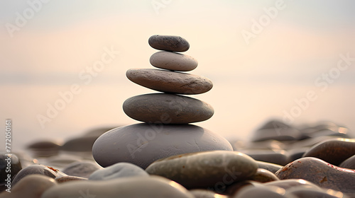 Close-up picture of zen stones