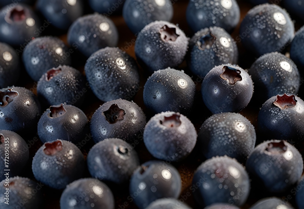 Sugar-dusted blueberries, generative AI Sugar-dusted blueberries, generative AI