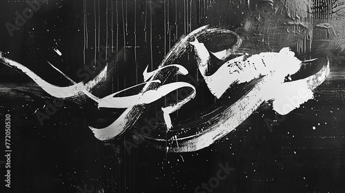 Bold and expressive calligraphy strokes, creating a powerful and impactful visual statement.
