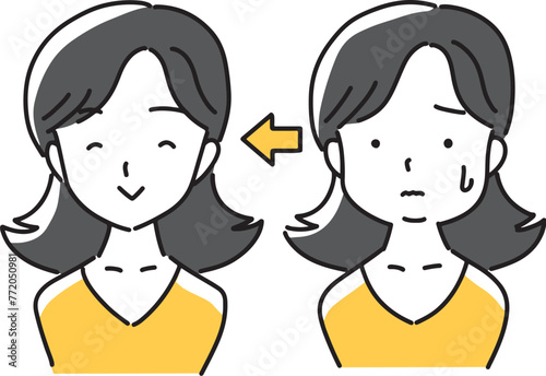 顔がスッキリした女性