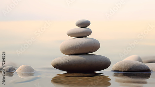 Close-up picture of zen stones