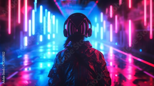 Cybersecurity depicted through a neon battlefield