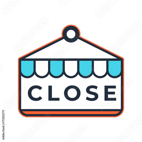 Close shop icon vector illustration image on white background can be used for hair salon