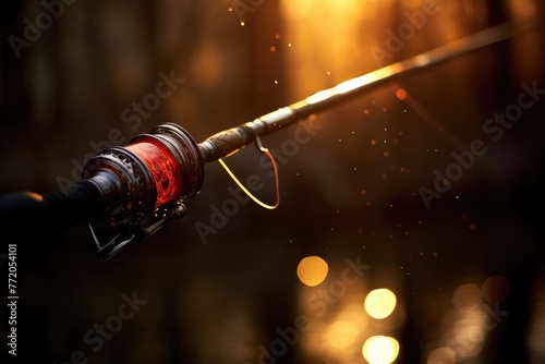 Fishing Rod Details: Capture the details of a fishing rod.