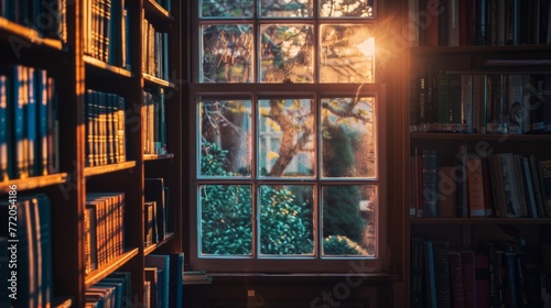 old window in the library