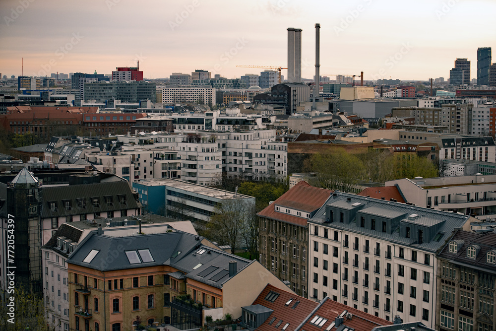 Berlin skyline on the dawn of Good Friday.