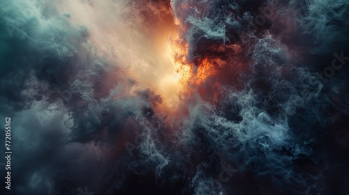 background with space smoke and light