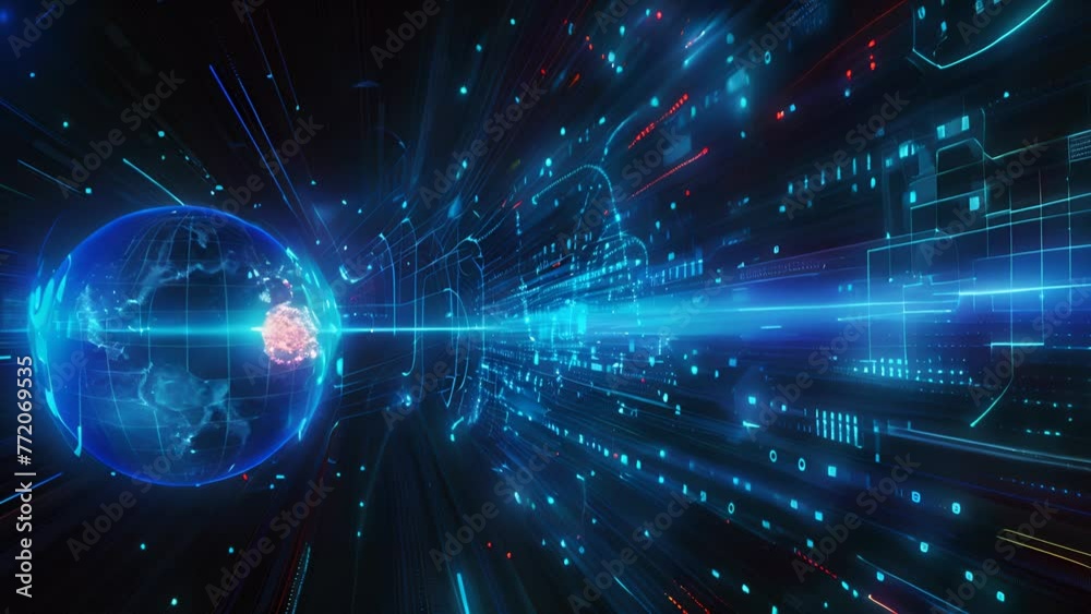 GPT Global network concept, earth with digital data streams GPT Global network concept, earth with digital data streams