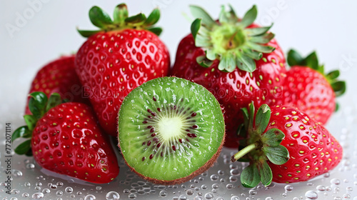 strange weird GMO strawberries modified with kiwi DNA, biotechnology, CRISPR