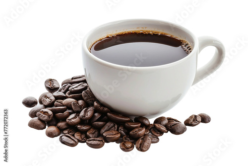 Dark coffee isolated on transparent background
