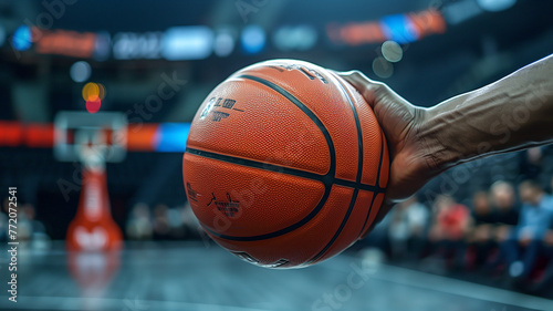 Courtside Basketball Closeup