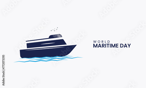 World Maritime Day, Maritime creative concept for social media banner, poster, vector illustration
