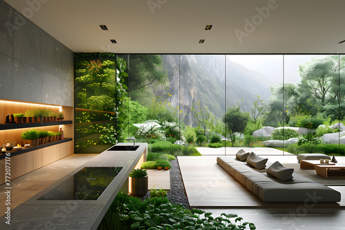 Green Oasis: Contemporary Kitchen with Herb Garden Harmony