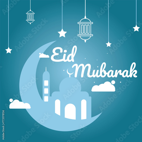 vector eid ul fitr card template, eid mubarak illustration