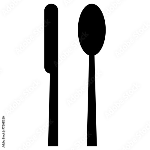 knife spoon icon, simple vector design