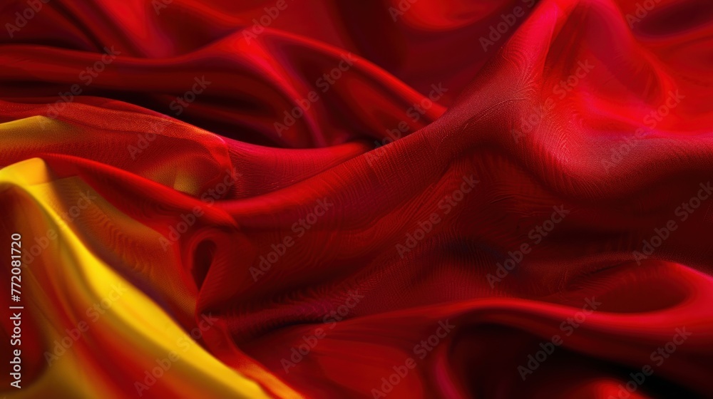 Wavy Spanish flag. fabric texture background Wavy Spanish flag. fabric texture background