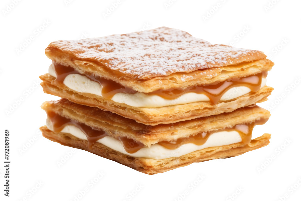 Mille-Feuille dessert isolated on transparent background. Mille-Feuille dessert isolated on transparent background.