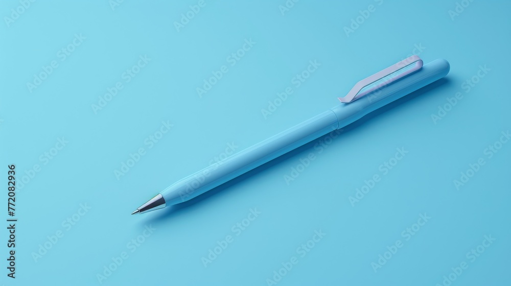 Pale blue pen lying diagonally on a light blue surface
Pale blue pen lying diagonally on a light blue surface
