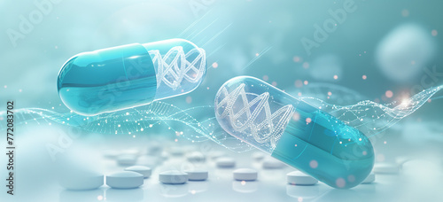 Genetic-Themed Capsules with DNA Strand Visualization