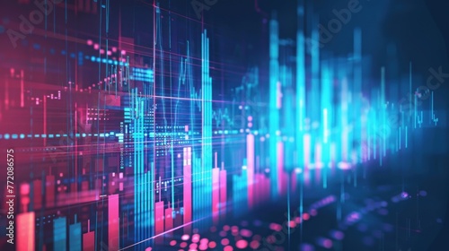 financial stock market graph illustration, future business investment concept.