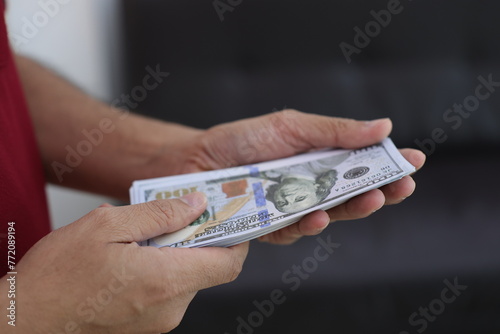 person holding money