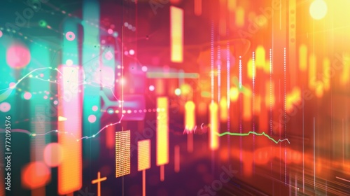 financial stock market graph illustration, future business investment concept.