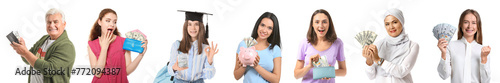 Group of people with dollar...