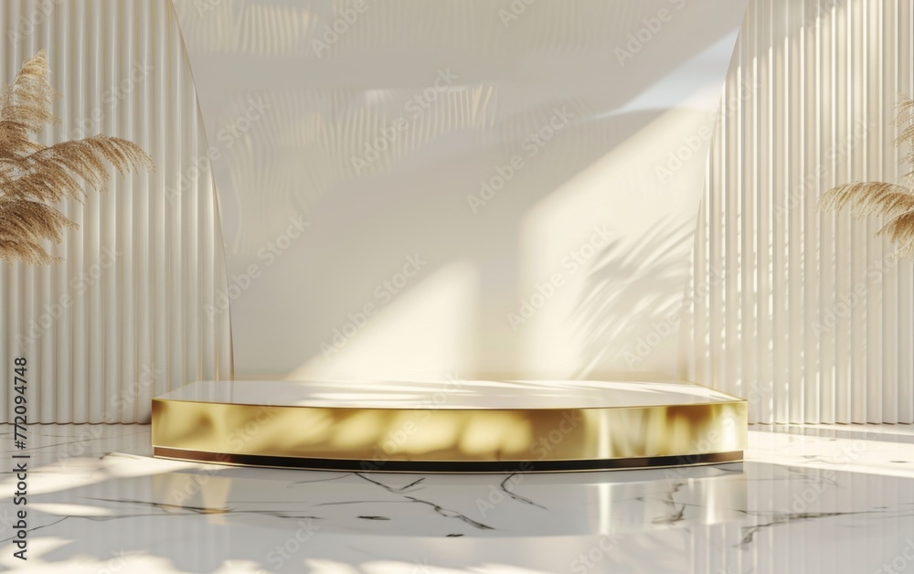 A golden platform to showcase your product