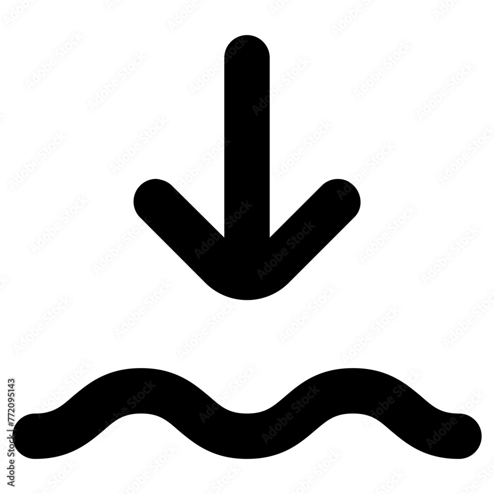 low tide icon, simple vector design - obrazy, fototapety, plakaty 