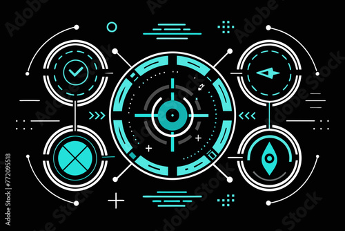 Futuristic HUD Elements vector design 